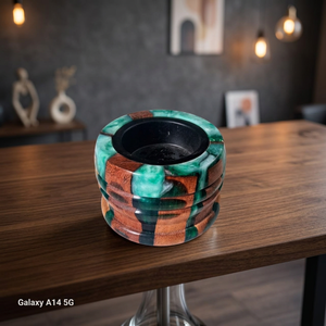 Brûleur d'encens en bois fait main, design marbré vert bambou, décoration aromatique pour la maison, utilisation toute saison - Product Image 2
