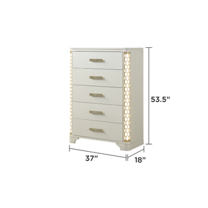 Ensemble de chambre à coucher moderne en bois classique 5 pièces avec lit king-size et table de chevet - Product Image 4