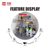 Organizador de Cocina de Acero Inoxidable de Alta Calidad TIANYI, Cesta Esquinera Multifuncional Extraíble, Estante de Almacenamiento para Gabinete
