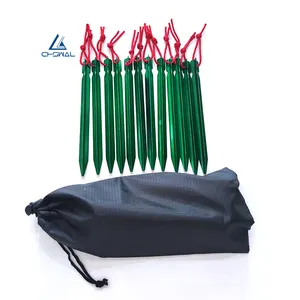 Aluminum Tent Stake Aluminum Alloy Tent Stakes Pegs Outdoor Camping Tent Nails With Rope And Storage Bag