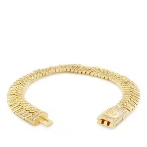 Bracelet Cuban Link serti de diamants Moissanite en argent 925, bijoux hip-hop de luxe, classique, lourd, pour le poignet - Product Image 1