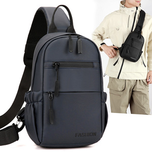 Fashionable Men's Chest Bag Crossbody Backpack Breathable Outdoor Commuting Casual Shoulder Bag Gray Black Green Blue - Product Image 1