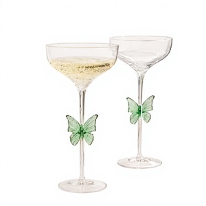 Verres à cocktail transparents en borosilicate faits à la main de 280 ml, sans plomb, coupe Martini, verres à margarita, verrerie de bar réutilisable en gros - Product Image 2