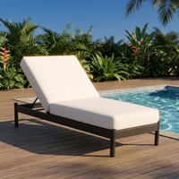 Chaise longue de luxe moderne en aluminium, structure en acier inoxydable, résistante aux intempéries, imperméable, fabriquée à la main, pour l'extérieur, hôtel