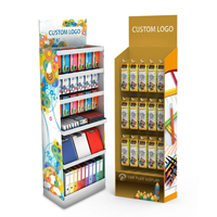 Étagère de présentation pliable personnalisable pour fournitures scolaires, en carton ondulé, support pour crayons, support mural