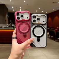 Coque de téléphone magnétique colorée à motif animalier avec support pour 18 Pro Max/17/15 – Protection respirante effet seconde peau