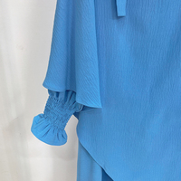 Ensemble Abaya Khimar en Crêpe Jazz Jilbab 2 Pièces Robe Hijab Longue Ramadan Vêtements de Prière Musulmans Femmes Filles Tenue Islamique Turquie Dubaï