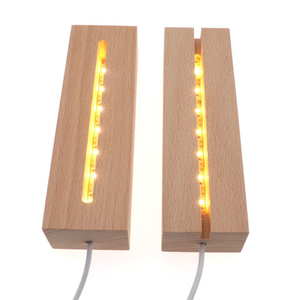 Fabricant <span class=keywords><strong>de</strong></span> gros lampe à led 3d personnalisée base en bois cadre photo en bois avec interrupteur à intensité variable pour veilleuses en bois acrylique - Product Image 5