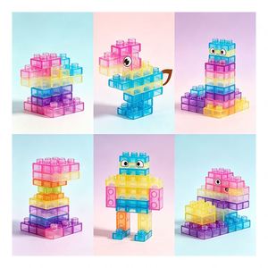 Bloques de Gelatina Flexibles, Kit de Aprendizaje Infantil, Juego de Torre de Clasificación y Emparejamiento de Texturas Sensoriales, Aventura Portátil de Motricidad Fina - Product Image 2