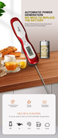 Thermomètre numérique alimenté par l'énergie du soleil pour la cuisine domestique, thermomètre électronique pour aliments