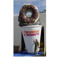 Ballon géant de café gonflable, modèle avec donuts au chocolat, 1 pièce