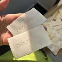 Etiquettes de luxe en coton pour vêtements Etiquettes d'entretien de vêtements personnalisées Etiquettes de vêtement Etiquettes tissées de grande taille Etiquettes de marque de chaussures imprimées Chaussures Dc