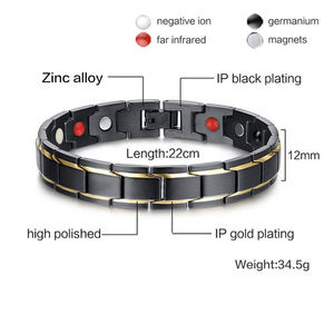 Gelang Magnet Kekuatan Khusus Perhiasan Baja Tahan Karat Gelang Kesehatan Energi Pria Penyembuhan Terapi Magnetik - Product Image 5