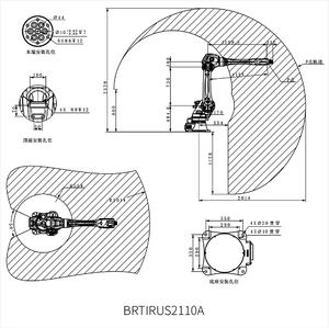 หุ่นยนต์อุตสาหกรรม BRTIRUS2110A ระยะการทำงาน 2100 มม. รับน้ำหนักได้ 10 กก. เหมาะสำหรับงานเชื่อมและปั๊มขึ้นรูป - Product Image 3