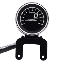 Aksesoris Motor LCD LED 12V Hitam Digital Speedometer Tachometer Gauge Kit