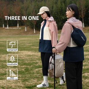 Veste et pantalon de pluie pour motard, style patchwork tendance, en polyester pongé et <span class=keywords><strong>film</strong></span> PU, imperméable - Product Image 2