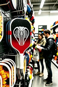 Ex84 USAPA Approved Pickleball Racket, King <strong>Cobra</strong> Pattern, Red Black Gradient Carbon Fiber for Outdoor Play Sports Equipment - Product Image 5