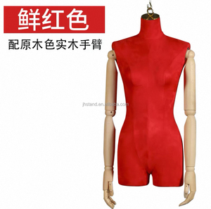 패션 상반신 여성 마네킹, 디스플레이용 상체 나무 팔 여성 마네킹 토르소, 의류 매장용 - Product Image 5