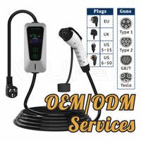 Cargador Portátil para Vehículos Eléctricos Wufen de 7KW NACS/Estándar CA con IP67 y Cable de 5M para Vehículos Eléctricos Chinos