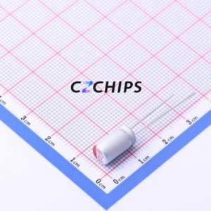 Condensateur solide PCR1APF471MF12LL25WP, composant traversant (THT), D6.3xL12mm 470uF 20% 10V Polymère - Product Image 1