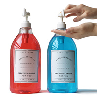Bouteille ronde en plastique PET transparente de grande capacité de 2 litres (67,6 oz) avec pompes pour détergent liquide, adoucissant pour tissus