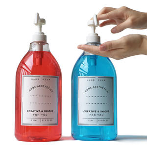 <span class=keywords><strong>2</strong></span> litre 67.6 oz büyük kapasiteli şeffaf <span class=keywords><strong>PET</strong></span> plastik yuvarlak sabun çamaşır şişesi pompaları ile deterjan sıvısı için kumaş yumuşatıcısı - Product Image 5