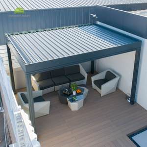 DIY מודרני פרגולה ממונע תריסי מפואר נשלף רפפות גג Bioclimatic פרגולה - Product Image 2