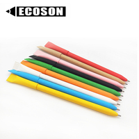 Lot de 5 tubes en carton recyclé pour emballage de crayons en bois, stylo à bille recyclé, taille-crayon, gomme, papeterie écologique