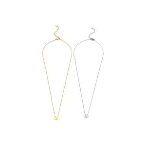 Collar con Colgante de Letra V de Acero Inoxidable, 1 cm, Chapado en Oro, Joyería Minimalista para Mujer, Accesorio de Moda - Product Image 2