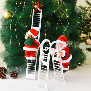 NOUVEAU Père Noël Électrique Grimpant et Chantant – Jouet de Noël Décoratif avec Longue Perle – Fournitures de Décoration de Noël pour Enfants - Product Image 1