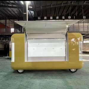 Chariot de restauration <span class=keywords><strong>vintage</strong></span> en métal rose accrocheur, mini-chariot à café et pizza sur roues, pour vente de rue et bar de concession aux États-Unis, Houston - Product Image 4