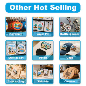 Pegatinas magnéticas de regalo de viaje, recuerdos personalizados, cúpula epoxi, madera, Mdf, imán de nevera, papel de aluminio dorado, imanes de nevera de madera - Product Image 5