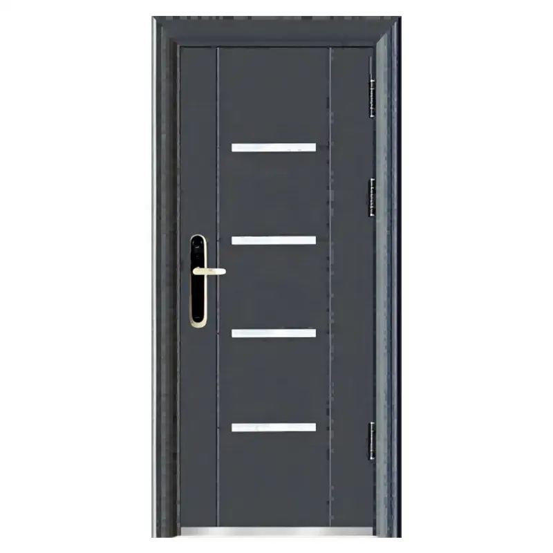 Portes d'entrée extérieures en métal et acier de sécurité insonorisées de haute qualité pour maisons Design moderne