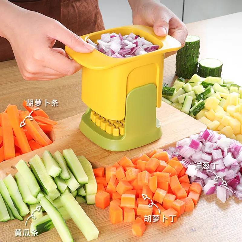 Pemotong sayuran multifungsi, alat dapur rumah tangga alat tekanan tangan pemotong sayuran kentang bawang