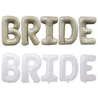 Décoration de mariage de style occidental : Ballons en aluminium décoratifs flottants blancs et crème avec inscription « Future Mariée » pour accueillir la future mariée