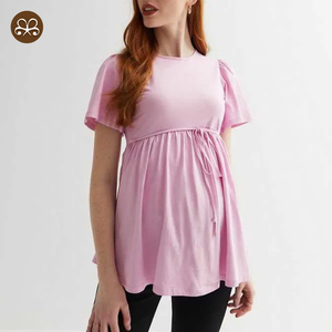 Vente chaude femmes é<span class=keywords><strong>t</strong></span>é vêtements de maternité Logo personnalisé solide <span class=keywords><strong>enceinte</strong></span> jupe <span class=keywords><strong>t</strong></span>-<span class=keywords><strong>shirt</strong></span> - Product Image 5