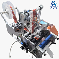 Machine d'étiquetage de bouteilles rondes avec imprimante de date, applicateur d'étiquettes semi-automatique de bureau pour les cosmétiques, les produits chimiques quotidiens, les bouteilles de vin