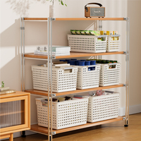Paniers de rangement modernes en plastique durable et écologique pour garde-manger domestique, avec poignée, pour le rangement quotidien sur le bureau, paniers de cuisine, direct usine