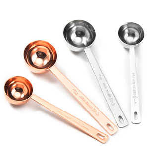 Juego de Tazas y Cucharas Medidoras de Acero Inoxidable de Forma Redonda de 15 ml y 30 ml - Product Image 1