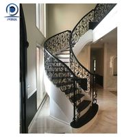 Optima Escalier à arc flottant incurvé de luxe Conception architecturale moderne Marches en bois et acier Escaliers à arc avec lumière LED