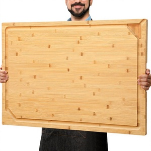 <span class=keywords><strong>Planche</strong></span> à découper en bambou surdimensionnée avec rainure pour le jus, blocs à découper en bambou géants - Product Image 1