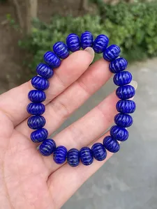 11mm Natürliche Blaue Lapislazuli Anhänger-Halskette für Damen und Herren, Reiki-Heilkristall, Abakus-Perlen-Schmuck, Wohlstands-Edelstein AAAAAA - Product Image 6