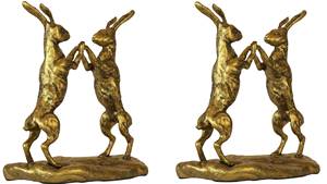 Resin Fighting <strong>Hares</strong> for Garden <strong>House</strong> Decoration - Product Image 3