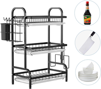 Égouttoir de cuisine moderne et simple, autoportant, multi-niveaux, multifonctionnel pour le séchage et le rangement des bols et assiettes