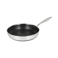 Poêle à frire en acier inoxydable 316 à trois couches, poêle à frire hybride à induction en nid d'abeille pour cuisine, wok antiadhésif pour faire frire le poisson