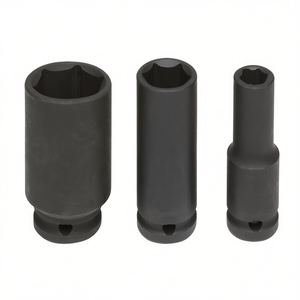 Jeu de clés à douilles Fervi Impact, embout de 1/2 pouce, douilles profondes à 6 pans, outils métriques pour la réparation automobile - Product Image 2