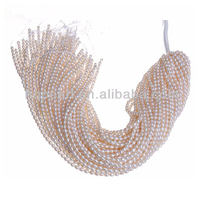 Petites perles de culture d'eau douce naturelles blanches de 3-4 mm en fil, avec certification CMA, pour la fabrication de bijoux, directement de Chine