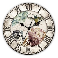 Reloj de Pared Decorativo Redondo de Madera MDF Personalizado de Estilo Rústico para el Hogar