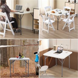 Moon, superventas, Mesa Cuadrada plegable moderna de 86cm, mesa de plástico, mesa de fácil transporte para banquetes al aire libre, usos de boda - Product Image 4