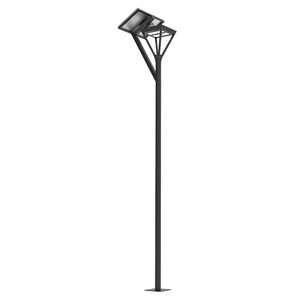 Lampadaire LED Solaire 2700K Blanc Chaud Doux Corps en Laiton IP66 Éclairage Routier Extérieur Détecteur de Mouvement Angle de Faisceau 144° - Product Image 3